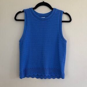 Blue J.Crew Crochet Sleeveless Top